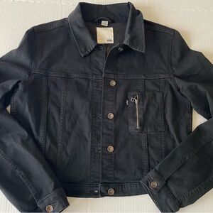 Levi's Black Denim Jacket with Zipper Pocket